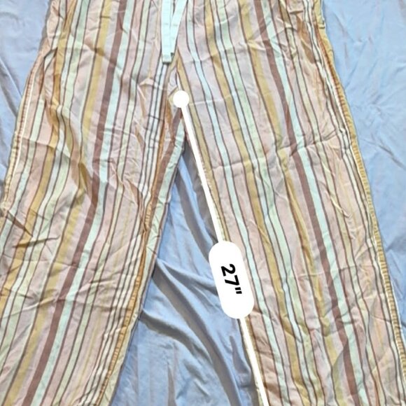 THREE Pairs of Pajama Pants (1 Pink print Capri, 2 Striped print wide leg) S/M - Picture 14 of 16